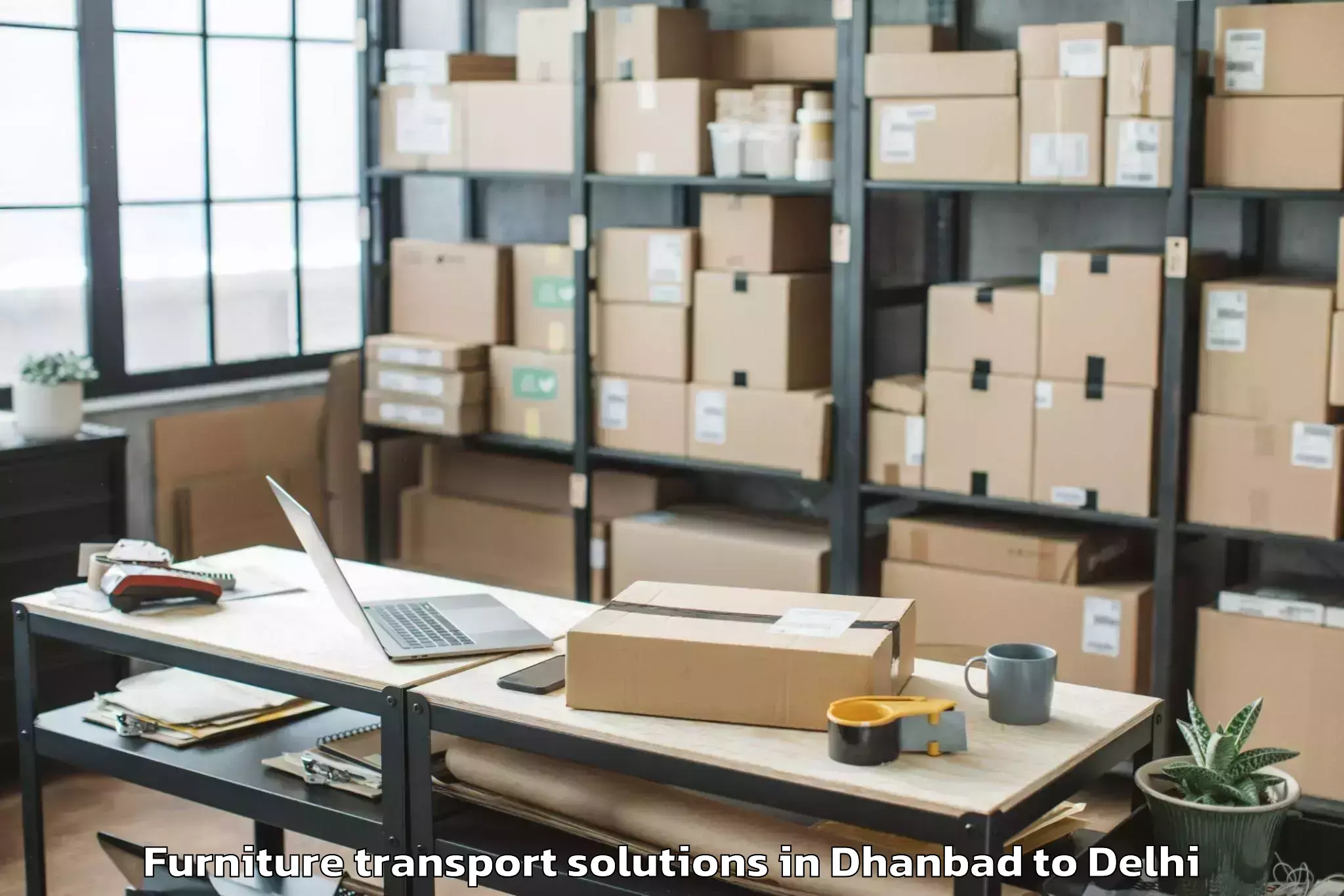 Dhanbad to Patel Nagar Furniture Transport Solutions